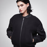 Wool and Nylon Blouson Black PR421100