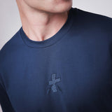 Cotton T-shirt with central logo PR450310 Navy