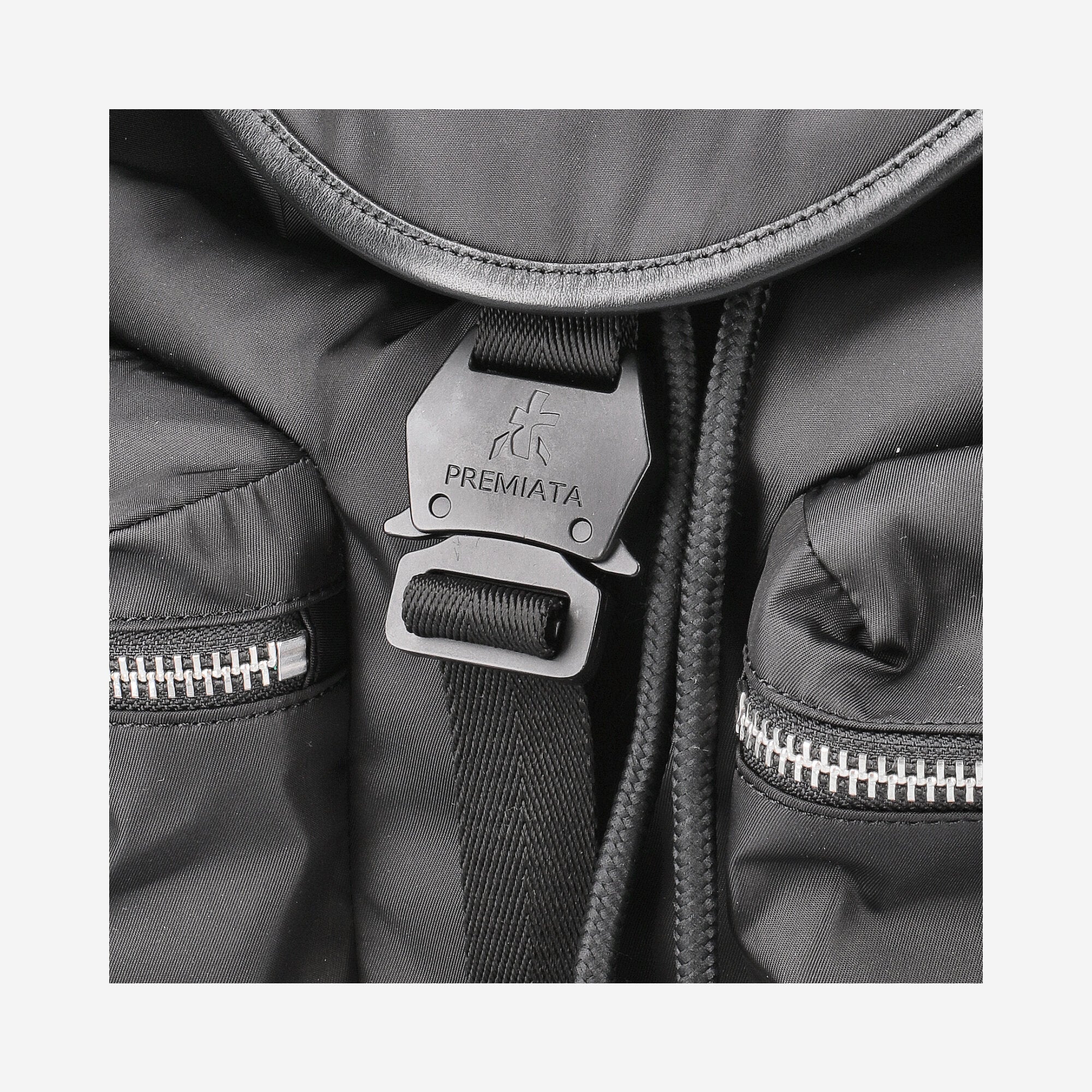 Prada - Clay Gray Leather Two Zip Crossbody Bag