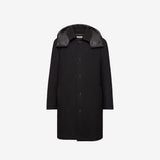 Wool Coat with Nylon Details Black PR400100