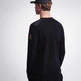 Crewneck Wool Sweater with Nylon Details Black PMG07100