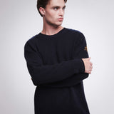 Crewneck Wool Sweater with Nylon Details Blue PMG07300