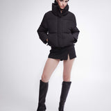 Cropped Nylon Down Jacket Black PR415100