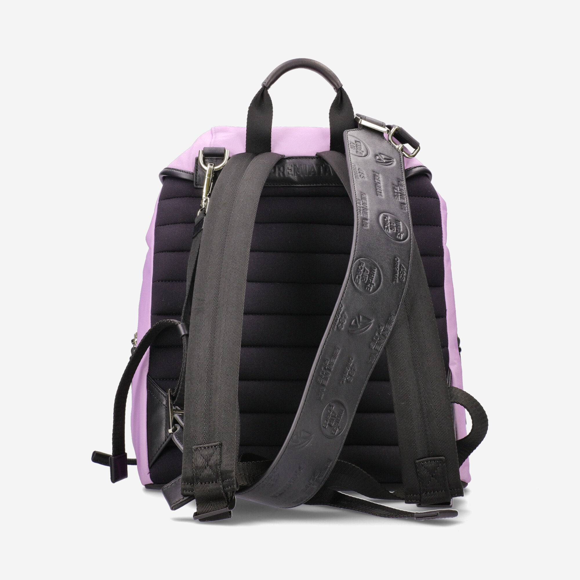 Lyn Premiata s Matte Pink Nylon and Leather Lined Backpack