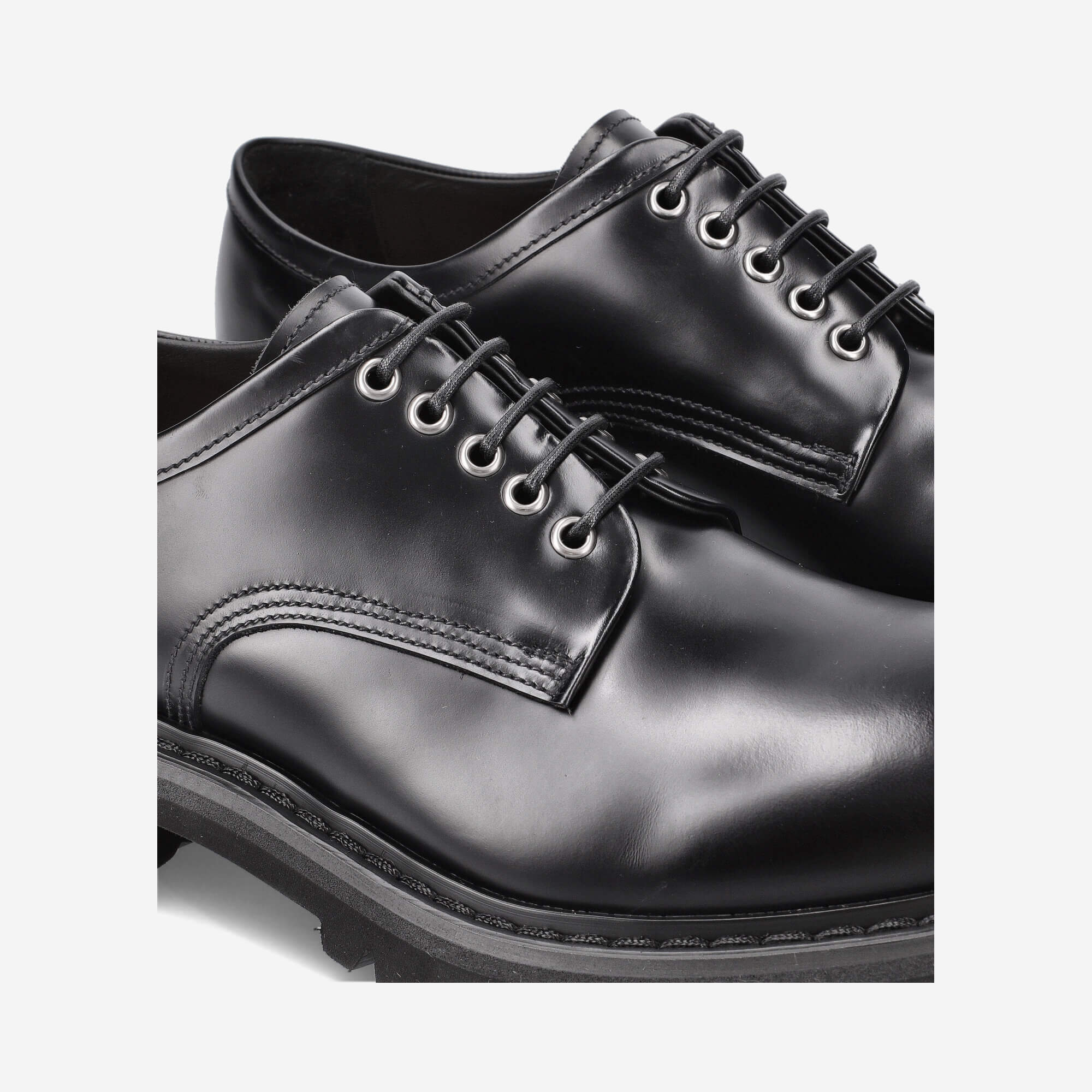 Men's classic black leather Derby shoes