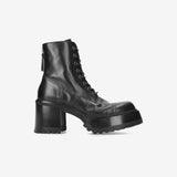 McQueen Calfskin Booties M4519LA Ankle Boot Gaucho Nero