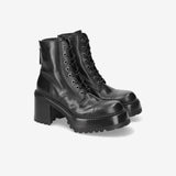 McQueen Calfskin Booties M4519LA Ankle Boot Gaucho Nero