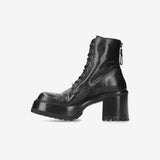 McQueen Calfskin Booties M4519LA Ankle Boot Gaucho Nero