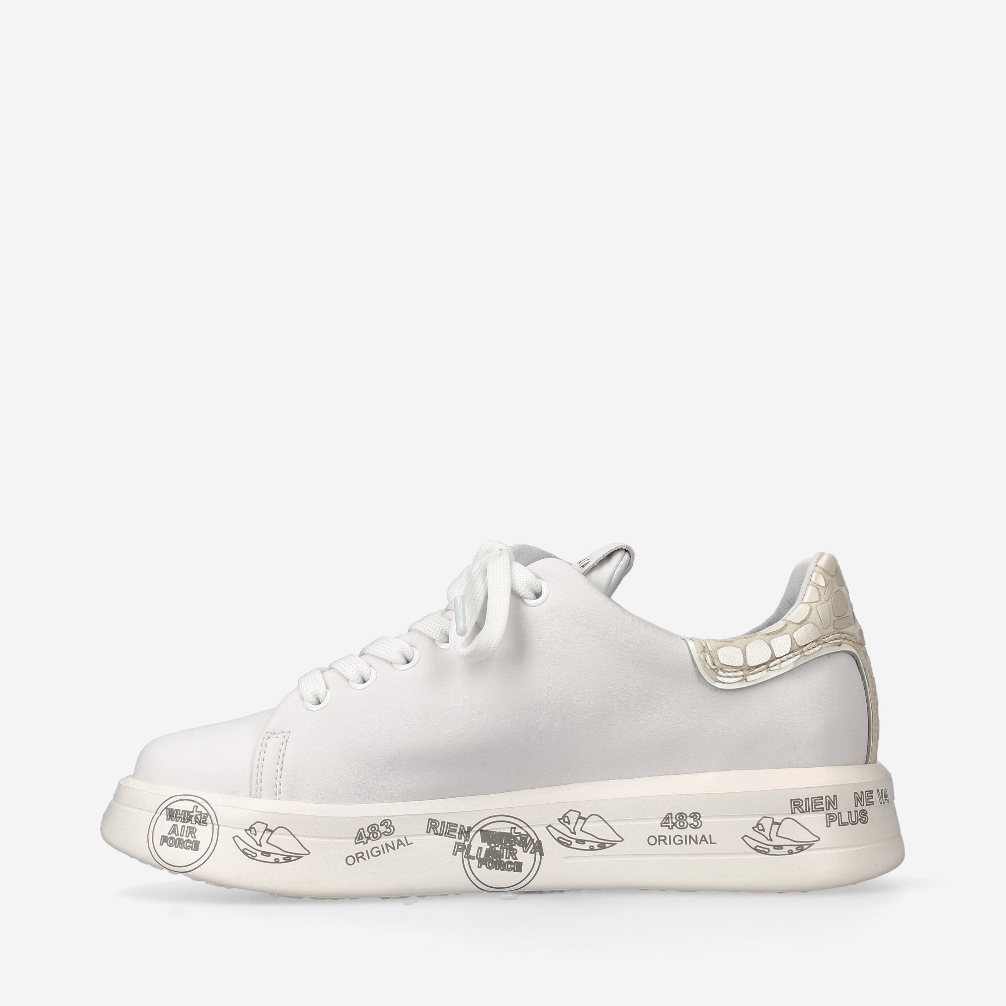 Belle Premiata Women's Timeless Off-White Leather Sneaker