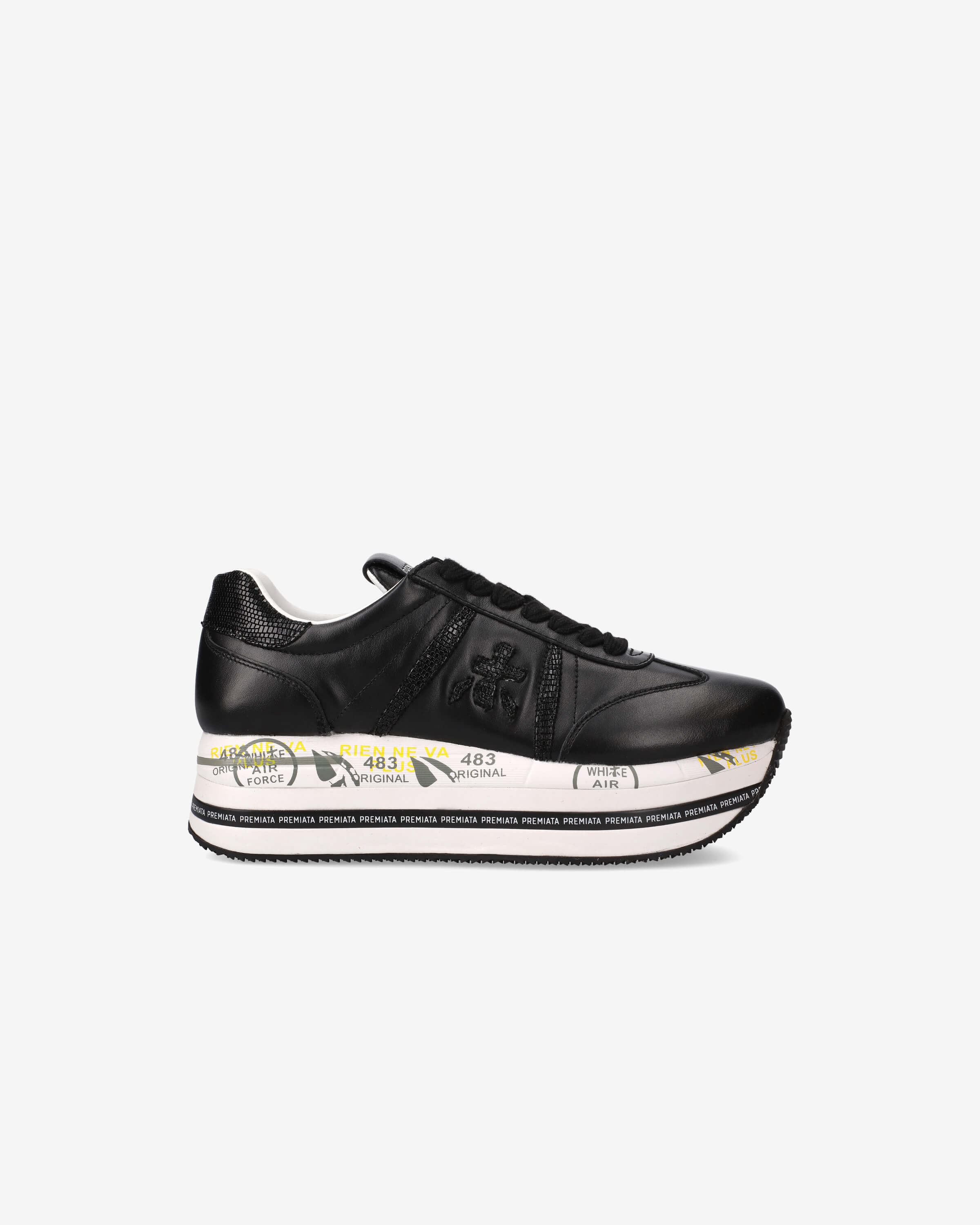 Andy Premiata Kid s Casual White and Black Leather Sneaker Premiata.us